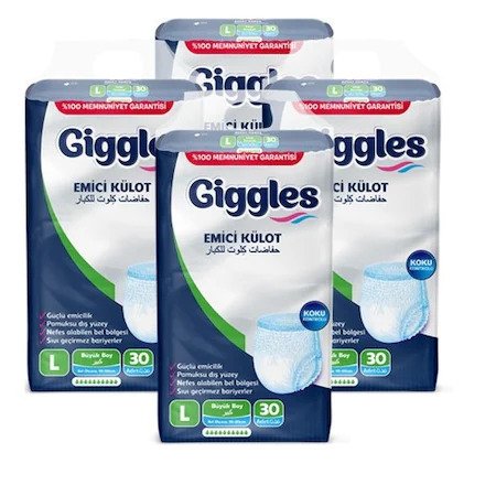 Giggles Emici Külot 95-135 cm Büyük Boy 30 Adet X 4 Paket (120 Adet)
